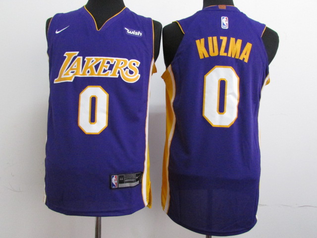 Men Los Angeles Lakers #0 Kuzma Purple Game Nike NBA Jerseys->->NBA Jersey